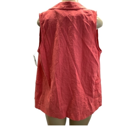 BCX Coral Linen Open Front Vest New With Tags - Picture 4 of 7